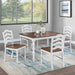 5 Piece Dining Set With Table And Ladder Back Chairs - Oak / White Home Essentials