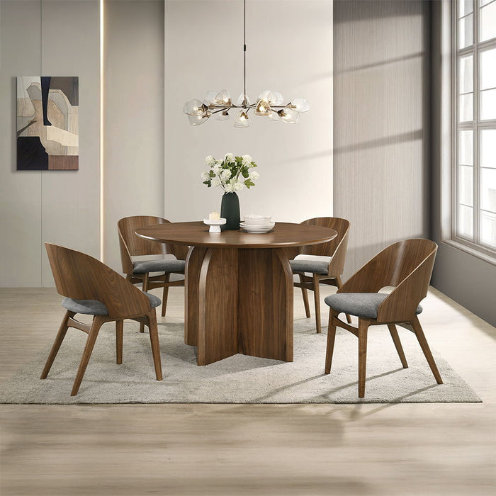 Delmon - Round Dining Table - Dark Walnut ACME