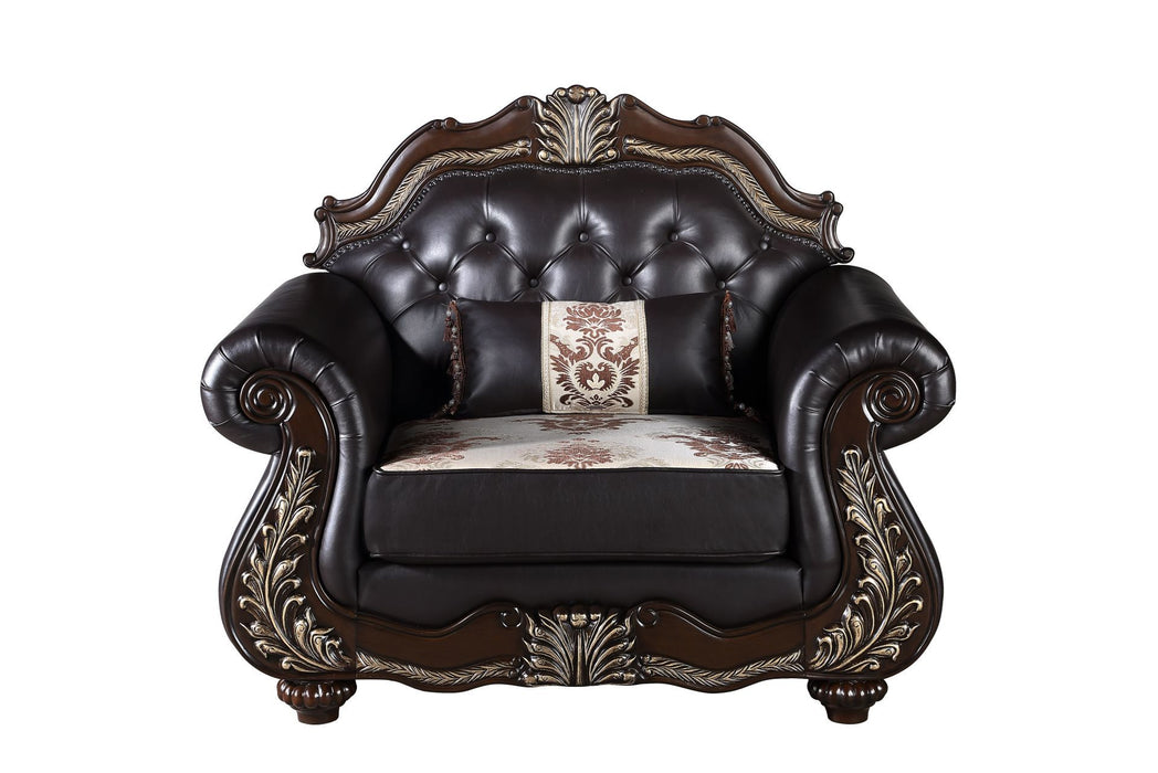 Maximus - Chair Seat Cushion & Frame, Arms, And Throw Pillow - Dark Brown