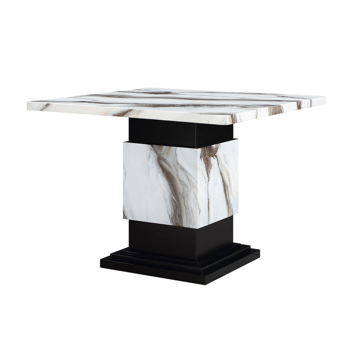 Sammi - Bar Table With And Pedestal Base - Black / White Print Global Furniture USA
