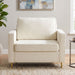 Accent Chair Upholstered Single Sofa With Square Arms, Sewn Pillow Back For Living Room Noble House