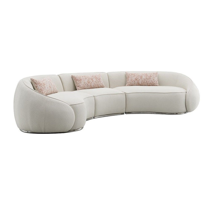 Sahara - Sectional Sofa With 3 Pillows - Beige Boucle ACME