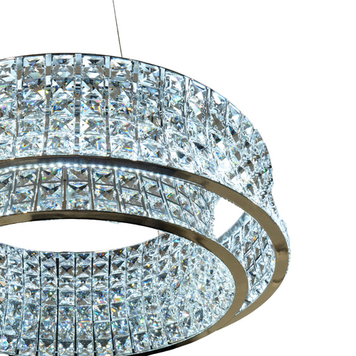 Michael Amini Lighting - Galaxy 24" Round LED Crystal Chandelier - Chrome Michael Amini
