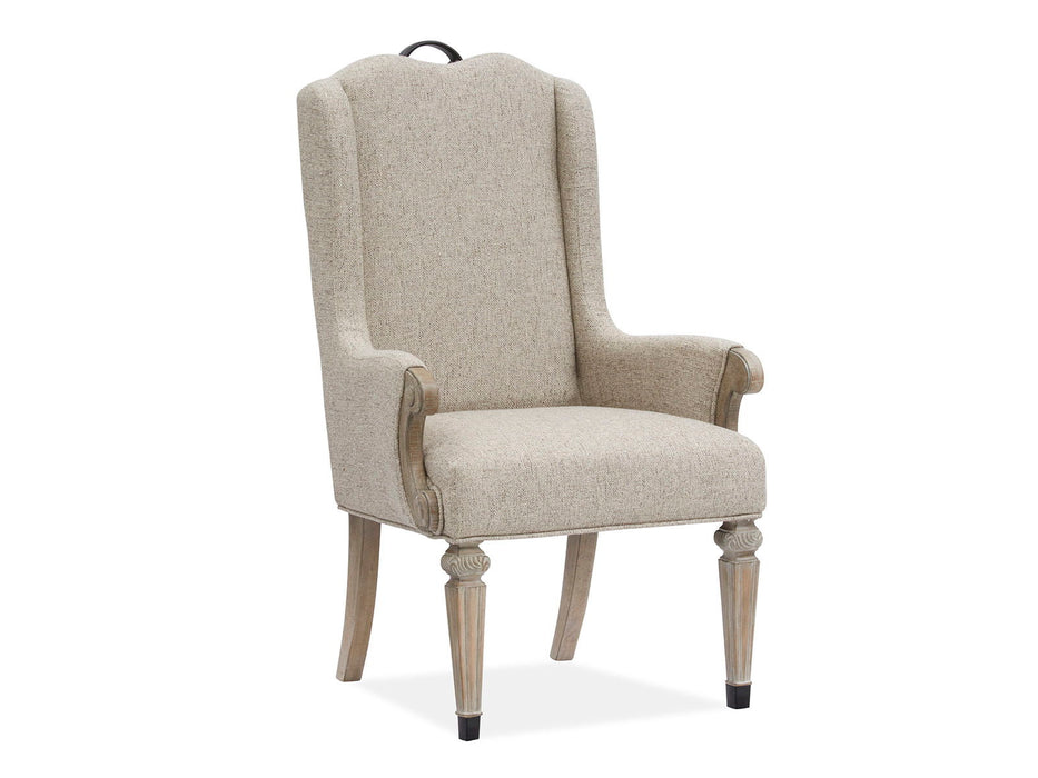 Marisol - Upholstered Host Arm Chair (Set of 2) - Fawn Magnussen Furniture