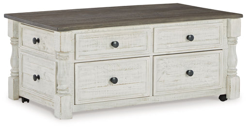 Havalance - Lift Top Cocktail Table with Storage Drawers - White / Gray Signature Design by Ashley®