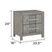 Modern 2 Drawer Nightstand In Gray Finish With Silver Metal Handles, Contemporary Bedside Table With Smooth Glide Drawers Matrix Furniture Group