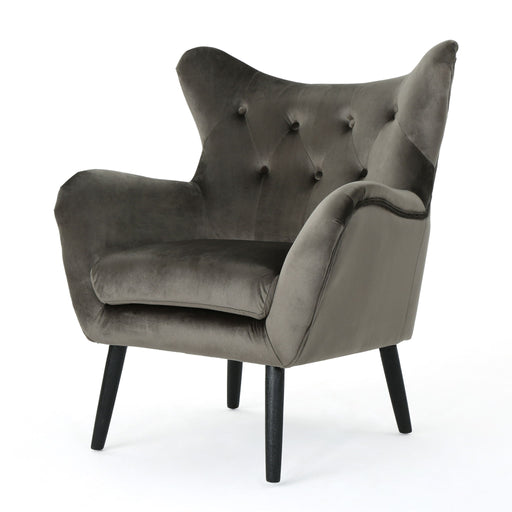 Alyssa - Mid Century Upholstered Arm Chair With Wingback Design Noble House