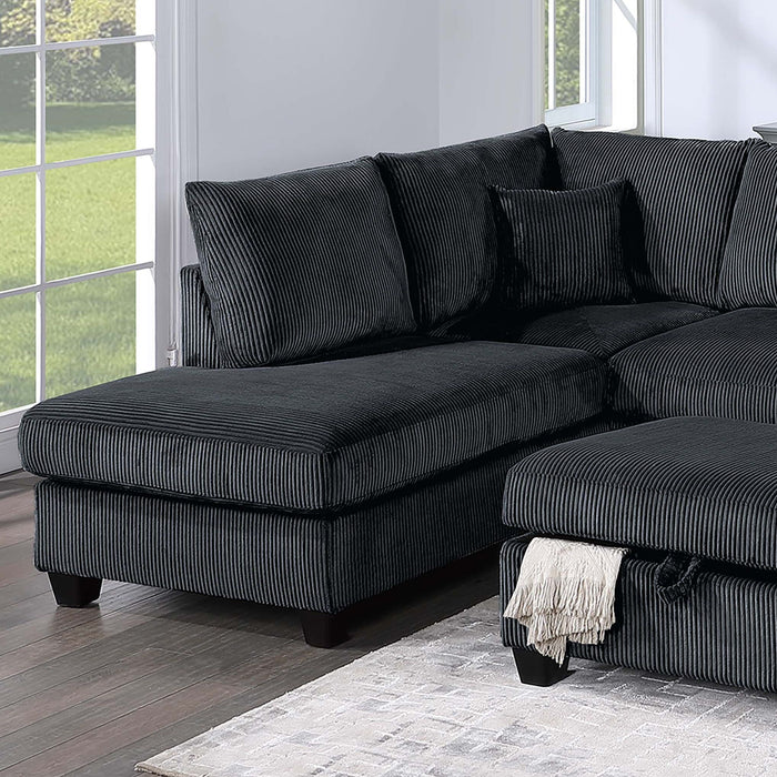 Modern Style Sectional Set With USB Port, Storage Ottoman Home Essentials