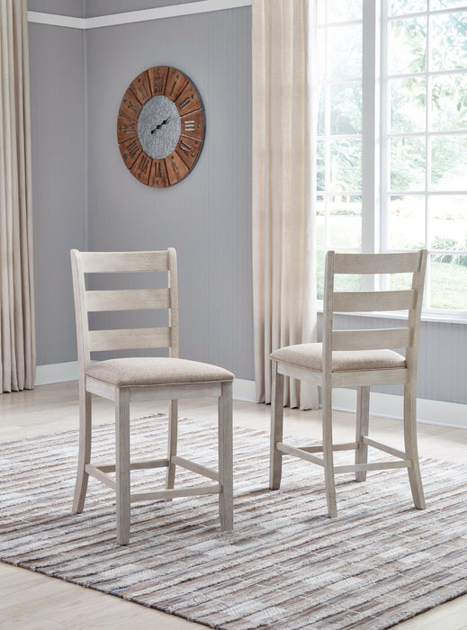 Skempton - Upholstered Barstool (Set of 2) - White Signature Design by Ashley®
