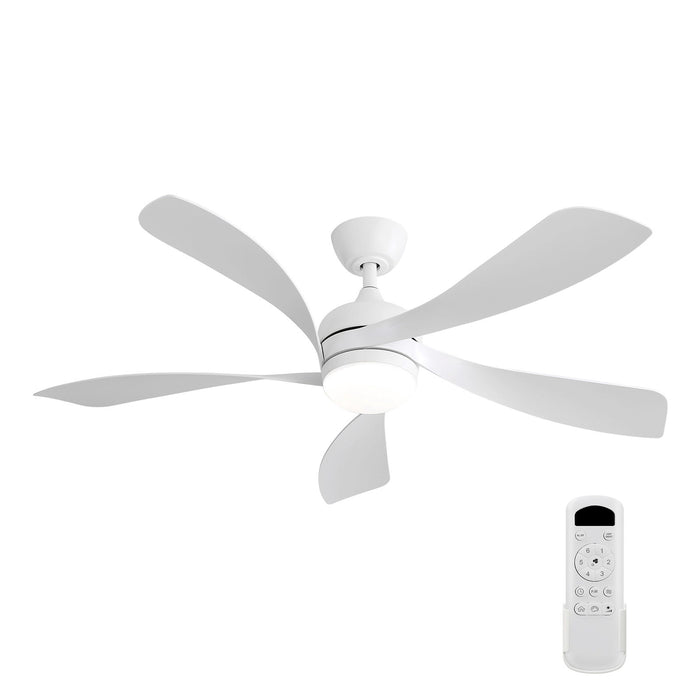 52" Ceiling Fan With 3 Color Dimmable LED Light, 5 Blades, Remote Control, Reversible DC Motor Daily Nest