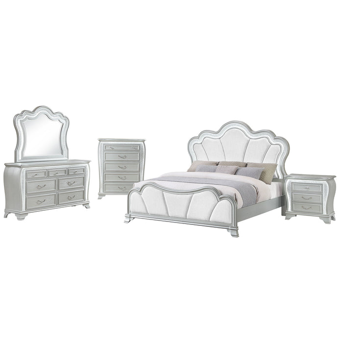Aurelia - Nightstand With LED - Silver Global Furniture USA