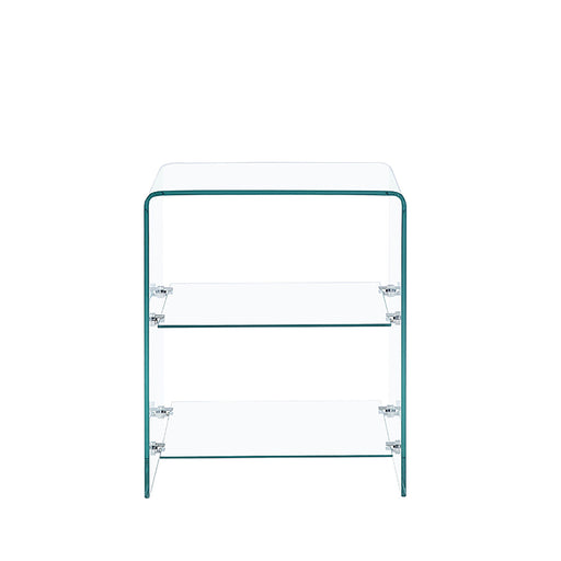 Tempered Clear Bent Glass Side Table Sofa Table, Multi Purpose Use, Premium Tempered Glass - Transparent Home Essentials