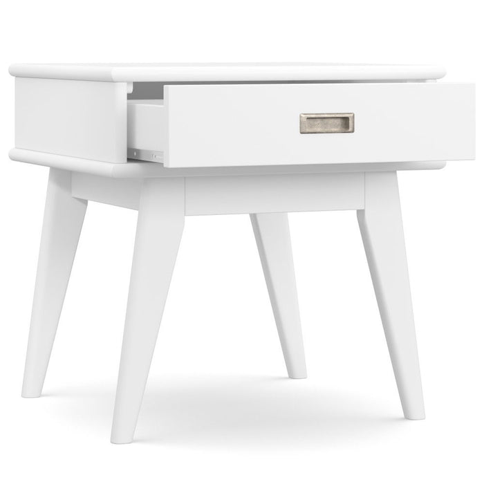 Draper - Mid Century End Table - White