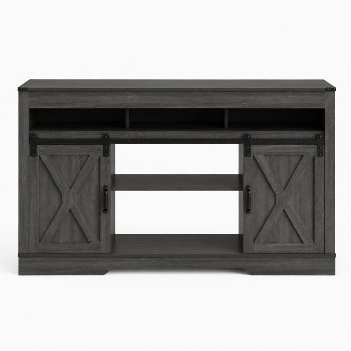 Farmhouse TV Stand With Sliding Barn Doors & Adjustable Storage Home Essentials