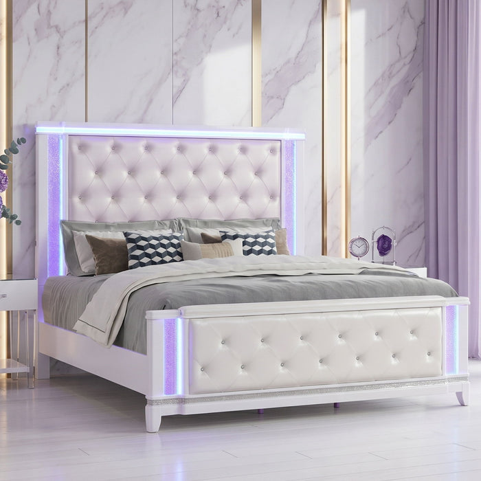 Opium - Bed With LED Lit Headboard Matrix Furniture Group