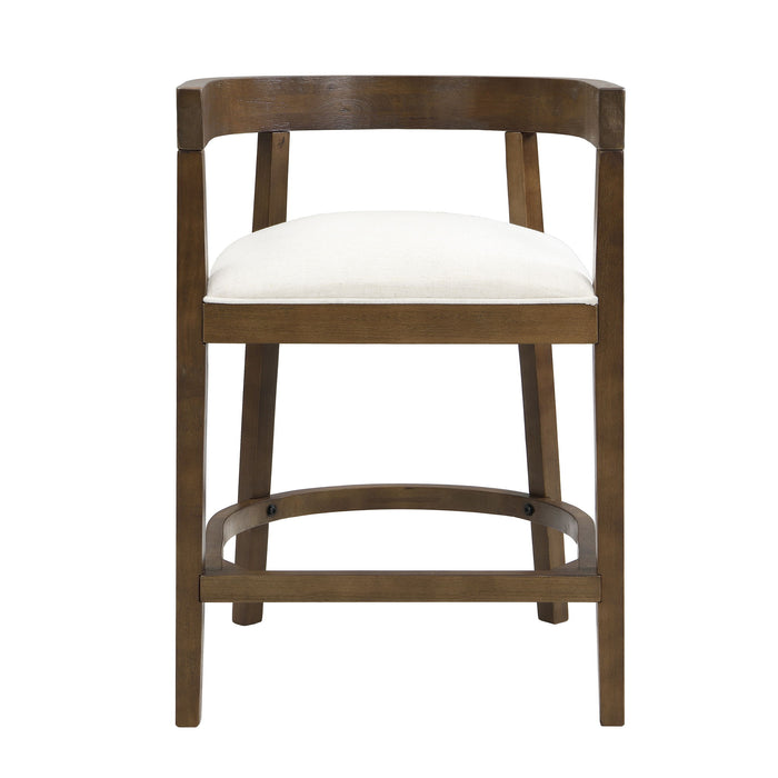 Modern Rubberwood Counter Stool Set With Upholstered Seats Noble House