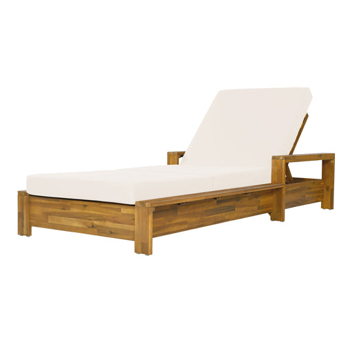 Chaise Lounge With 3 Fold Cushion Set, 3 Position Adjustable Backrest Noble House