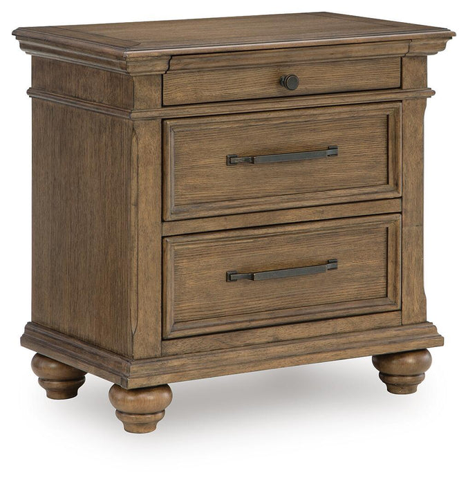 Karallin - Three Drawer Night Stand - Medium Brown Signature Design by Ashley®