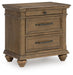 Karallin - Three Drawer Night Stand - Medium Brown Signature Design by Ashley®
