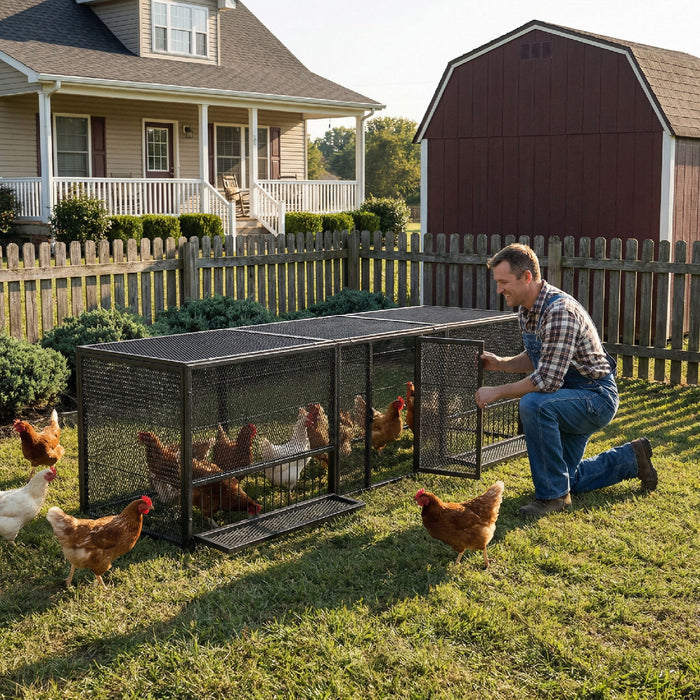 Thickened Chicken Coop For Outdoor - Black / Silver Daily Nest