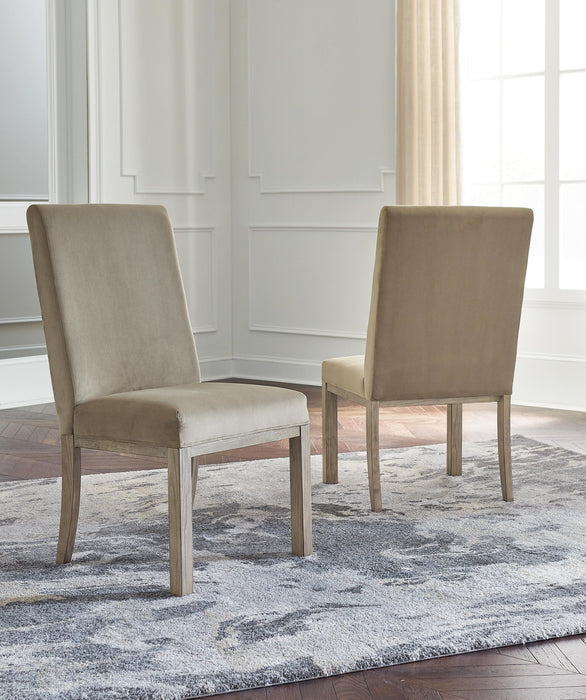 Chrestner - Dining UPH Side Chair (Set of 2) - Gray / Brown Signature Design by Ashley®