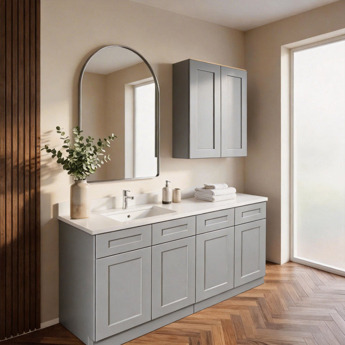 Shaker Wall Cabinet With Soft Close Hinges, Adjustable Shelves, Double Door Home Essentials