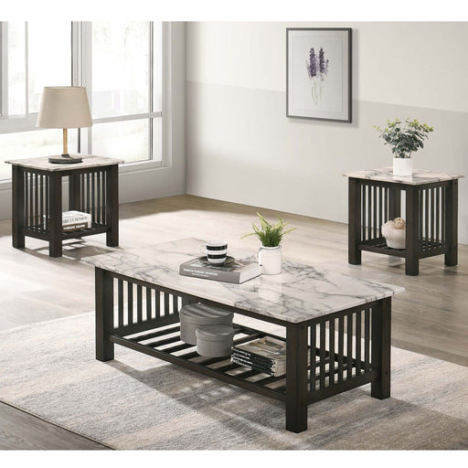 3 Piece Occasional Table Set, 1 Coffee Table And 2 End Tables, Open Storage Design - Walnut Home Essentials