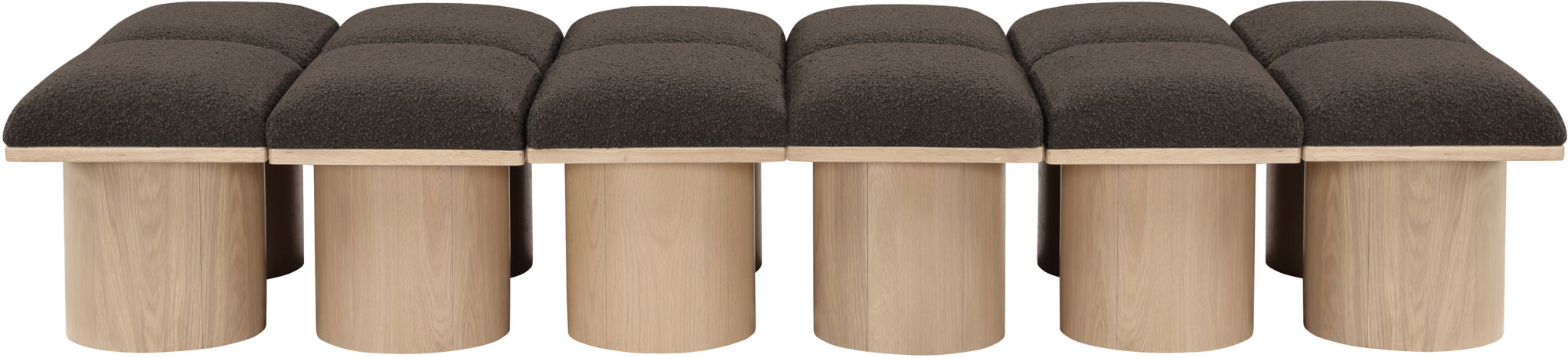 Pavilion - 12 Piece Modular Bench With Natural Base Meridian Furniture