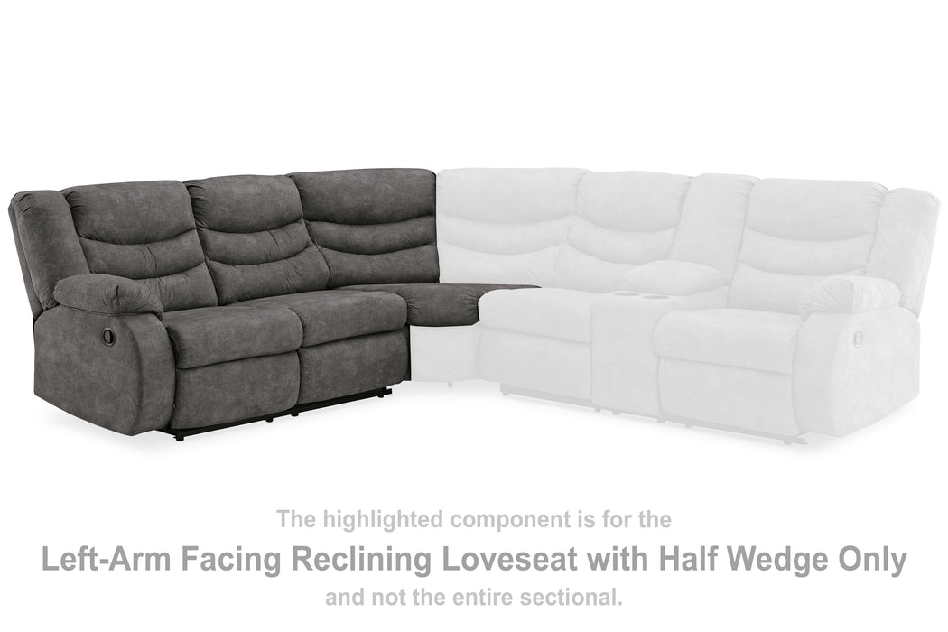 Partymate - Slate - Laf Reclining Loveseat