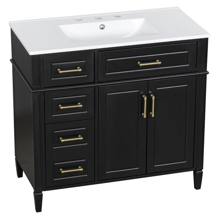 Bathroom Vanity With Sink, 4 Drawers, 2 Doors Hearth and Haven