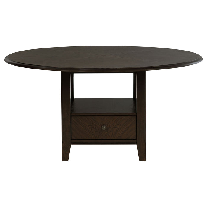 Fulton - Round Dining Table With Drawer - Dark Brown Furniture Max
