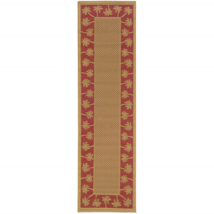 2' X 8' Stain Resistant Outdoor & Indoor Area Rug - Beige