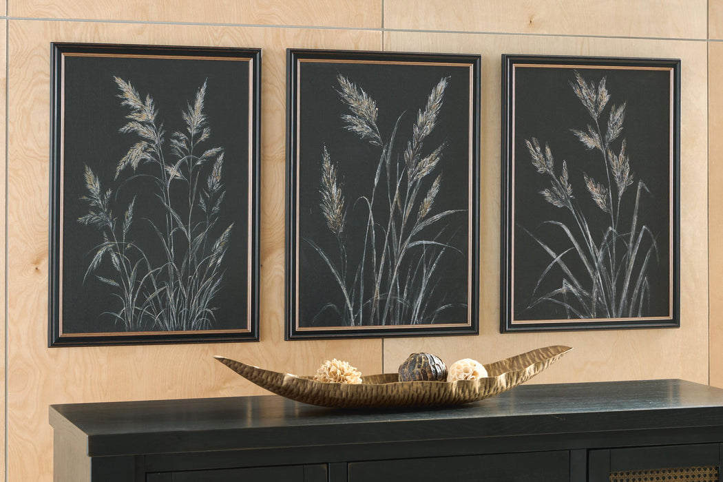 Janisburg - Wall Art Set (Set of 3) - Black / White / Brown Signature Design by Ashley®
