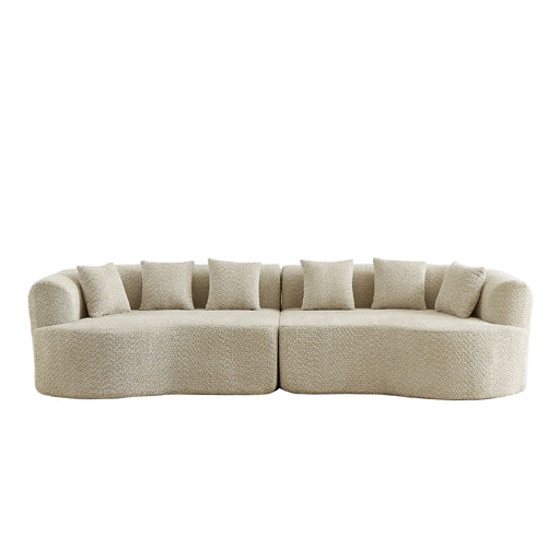 Curved Sectional Sofa With 6 Pillows Home Essentials