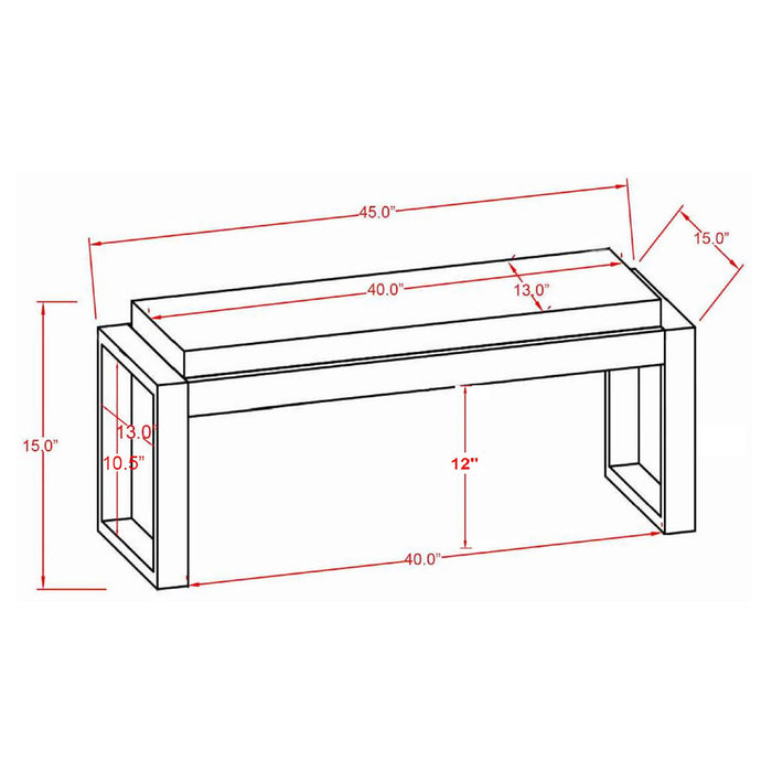Sled - Leg Accent Bench With Abstract Upholstery - White Furniture Max