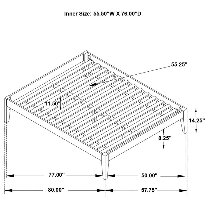 Sophie - Full Platform Bed With Tapered Legs - White Furniture Max