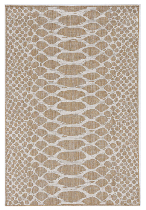 8' X 11' Abstract Indoor / Outdoor Area Rug - Ivory