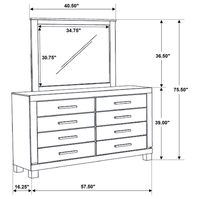 Bren - 8 Drawer Dresser With Mirror - Rustic Brown Furniture Max
