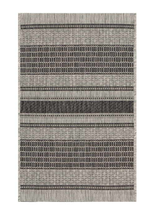 2' X 3' Indoor / Outdoor Area Rug - Gray / Black