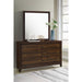 Anza - 6 Drawer Dresser With Mirro - Walnut Furniture Max