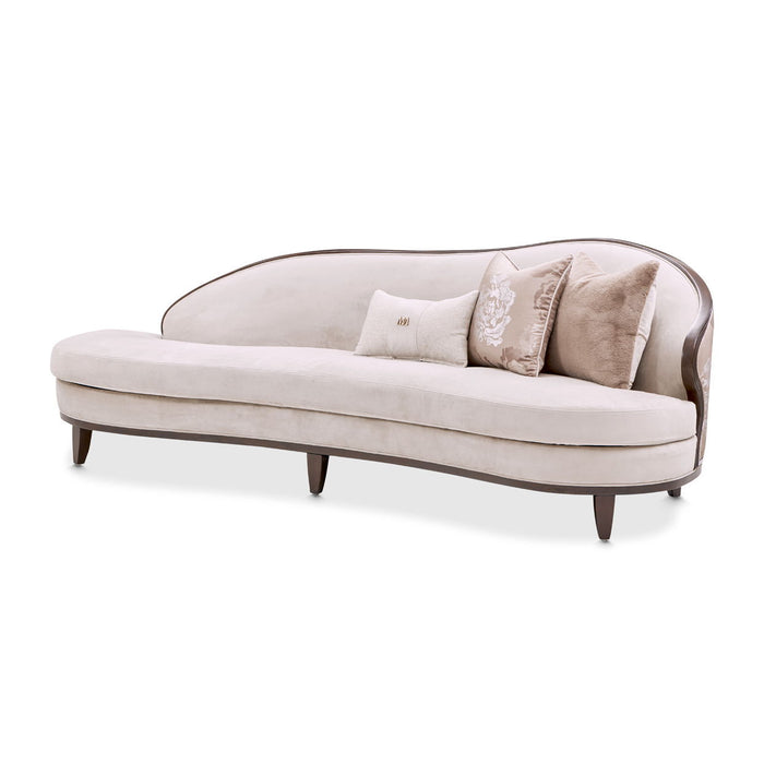 Camellia Field - Asymmetrical Velvet Sofa - Porcini / Warm Pecan