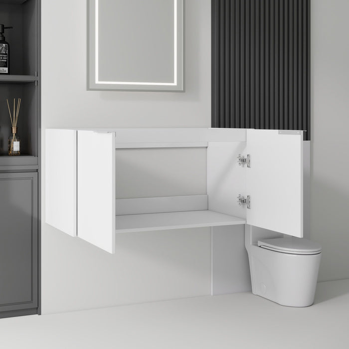 Floating Bathroom Vanity Cabinet With Soft Close Double Doors, Spacious Interior Storage, Wall Mounted, Cabinet Only Home Essentials