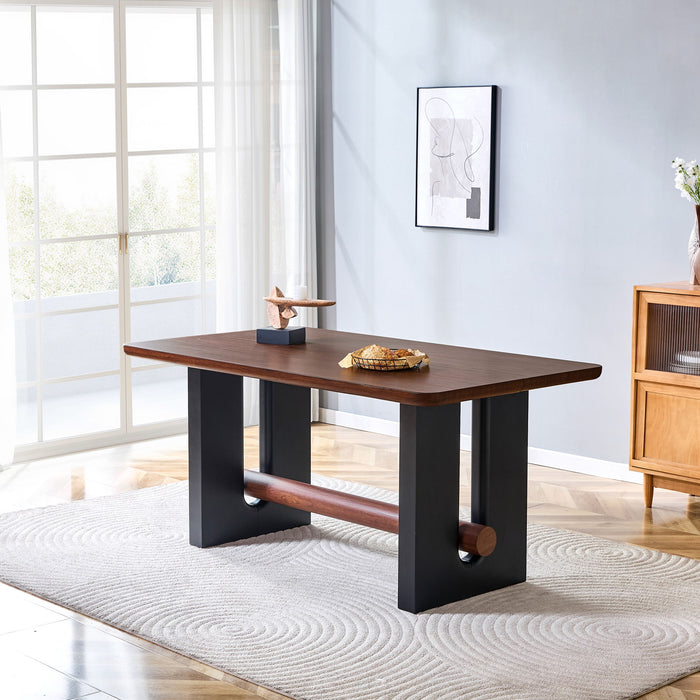 Compact Dining Table - Walnut / Black Home Essentials