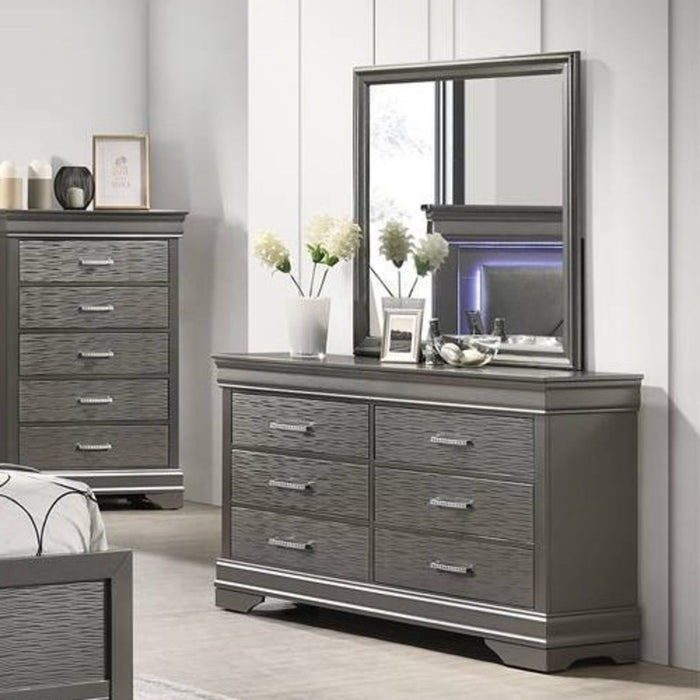 1 Piece Dresser 6 Drawers Bedroom Furniture - Gray Home Essentials
