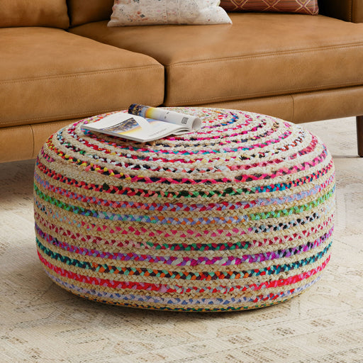Margo - Large Round Pouf - Multicolor Simpli-Home