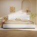Queen Size Upholstered Bed With Solid Base Frame - White Noble House