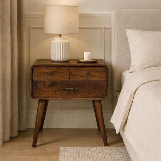 Avora - 3 Drawer Nightstand - Brown Artisan Furniture