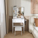 Modern Small Vanity Desk With 3 LED Lighting Modes, 3 Drawers Home Essentials