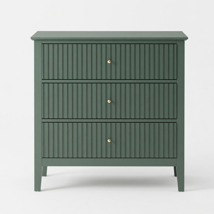 Fluted 3 Drawer Nightstand With Soft Close Slides Home Essentials