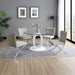 Larry - Glass Top Round Dining Table - White High Gloss ACME